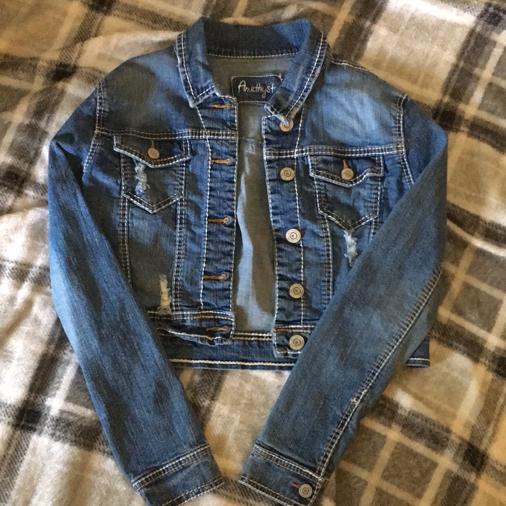 Amethyst cropped jean jacket